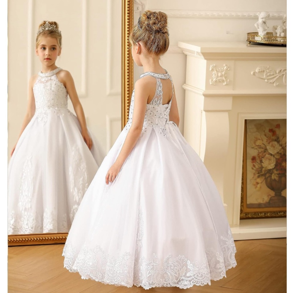 GIRLS WHITE DRESS - Picture 4 of 6